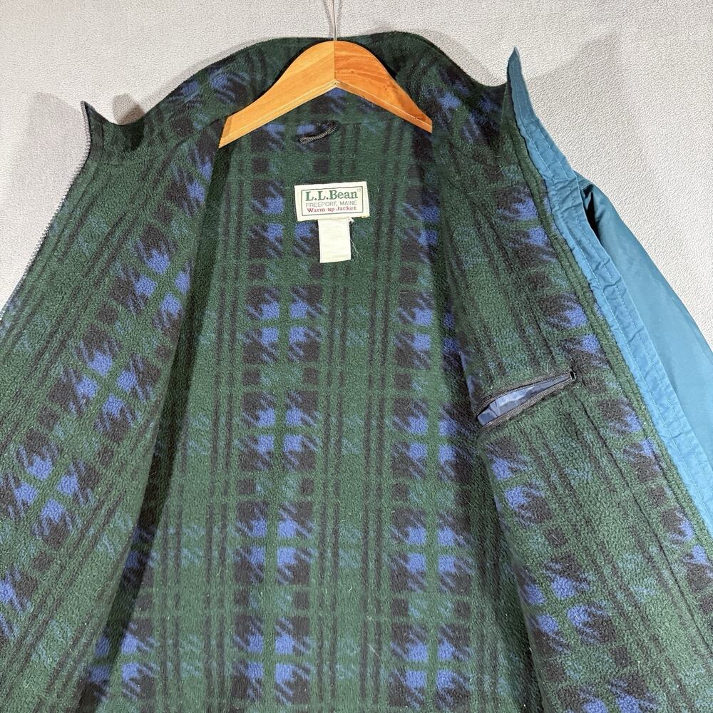 Vintage 80s L.L. Bean Warm Up Bomber Jacket Blue Fleece Lined Mens Large XL - Picture 3 of 11